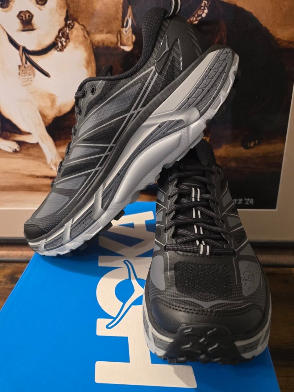 Hoka U Mafate Speed 2 Black / Castle Rock 1126851-BCSTL Men's Sz 10 Hiking Trail